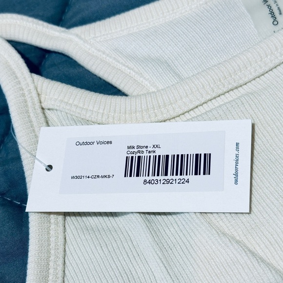 *NWT* Outdoor Voices CozyRib Tank Milk Stone Size XXL - Picture 3 of 5